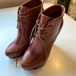 [SOLD] Kelsi Dagger Evonne Brown Leather Booties